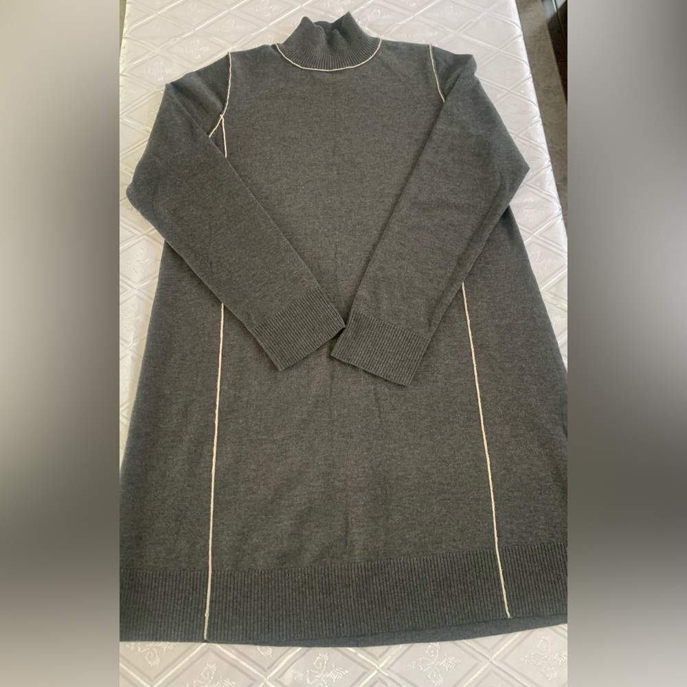 Max Studio Sweater Dress with Light Trim